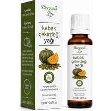 Organik Life %100 Saf Kabak Çekirdeği Yağı 20 ml - Besleyici Saç ve Sakal Bakım Yağı