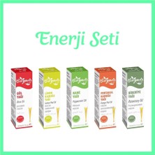 Organik Life Enerji Yağ Seti (Gül,limon,nane,portakal,biberiye)20 ml 5'li Damlalıklı Set