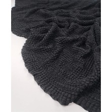 Kumaş Parça Siyah Bürümcüklü Waffel Jarse Kumaş Elbiselik & Bluzluk En: 120CM