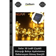 Carlburn Özel Üretim Şık Peyzaj Solar 30 Ledli Çiçekli Günışığı Bahçe Aydınlatma Dekorasyon Güneş Enerjili