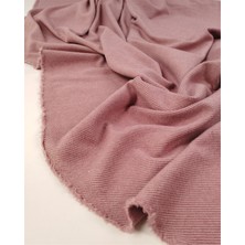 Kumaş Parça Pembe Açık Pembe Diagonal Desenli Jakarlı Interlok Kumaş Hırkalık & Kazaklık En: 140CM