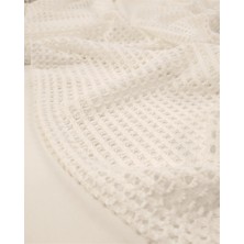Kumaş Parça Ekru Ince Dökümlü Pamuklu File Kumaş Bluzluk & Tuniklik En: 125CM
