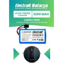 Electroll Coredy R500 Uyumlu Batarya (ULTRA YÜKSEK KAPASİTE) 3200mah Pil Robot Süpürge Batarya Değişimi