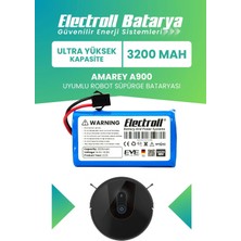 Electroll Amarey A900 Uyumlu Batarya (ULTRA YÜKSEK KAPASİTE) 3200mah Pil Robot Süpürge Batarya Değişimi