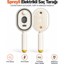 Ayers Spreyli Elektrikli Saç Tarağı Kadınlar Için, Ince Sprey Nemlendirme, Anti-Statik Bakım, Geri Çekilebilir Hava Yastığı, Esnek Tarak Uçları, Type-C Şarjlı 300 Mah Kablosuz Kadın Saç Bakım Tarağı