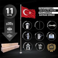 Panapole 11 Metre Inox 304 Kalite Paslanmaz Krom Çelik Profesyonel Bayrak Direği
