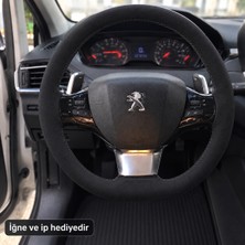 Hasakman Peugeot 3008 Direksiyon Kılıfı Alcantara Süet Monza Black Serisi Siyah 2016-2020