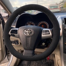 Hasakman Toyota Auris E150 Direksiyon Kılıfı Alcantara Süet Monza Black Serisi Siyah 2006-2012