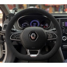 Hasakman Renault Kadjar Direksiyon Kılıfı Alcantara Süet Monza Black Serisi Siyah 2015-2022
