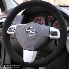 Hasakman Opel Astra H Direksiyon Kılıfı Alcantara Süet Monza Black Serisi Siyah 2004 - 2014