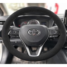 Hasakman Toyota Camry XV70 Direksiyon Kılıfı Alcantara Süet Monza Black Serisi Siyah 2021-2024