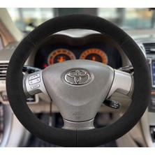 Hasakman Toyota Corolla Runx  Direksiyon Kılıfı Alcantara Süet Monza Black Serisi Siyah 2004-2006
