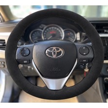 Hasakman Toyota Avensis T270 Direksiyon Kılıfı Alcantara Süet Monza Black Serisi Siyah 2015-2018