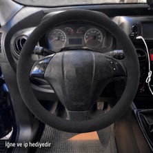 Hasakman Peugeot Bipper Direksiyon Kılıfı Alcantara Süet Monza Black Serisi Siyah 2008-2017
