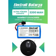 Electroll Mamibot EXVAC680S Uyumlu Batarya (Ultra Yüksek Kapasite) 3200MAH Robot Süpürge Bataryası