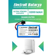 Electroll Shark Ion Rv755 Uyumlu Batarya (ULTRA YÜKSEK KAPASİTE) 3200mah Pil Robot Süpürge Batarya Değişimi