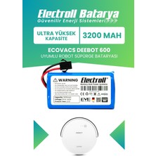 Electroll Ecovacs Deebot 600 Uyumlu Batarya (ULTRA YÜKSEK KAPASİTE) 3200mah Pil Robot Süpürge Batarya Değişimi