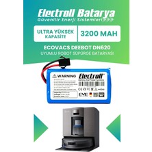 Electroll Ecovacs Deebot Dn620 Uyumlu Batarya (ULTRA YÜKSEK KAPASİTE) 3200mah Pil Robot Süpürge Batarya Değişimi