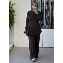 Nuss 1044 Pantolonlu Takım Kahve