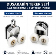 Kazan Hobi Ayrıntıshop Duşakabin Kanallı Rulman Oynar Çiftli Alt ve Üst Teker 2'li Takım (22 Mm)