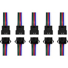 Kazan Hobi Kablo, 5 Pin Kilitli Konnektörlü Takımı Erkek Dişi Rgb Rgbw LED Şerit Bağlantı Kablosu 5 Pin LED Soket Konnektör