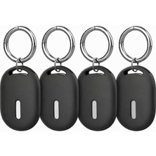 Kazan Hobi Xiaomi ile Uyumlu Mi Tag Için Silikon Yumuşak Kılıf Anahtarlık Için Kılıf Çizilmeye ve Düşmeye Karşı Koruma Anahtar Bavul Evcil Hayvan Araç Motor Için Uygun (4'lü Siyah)