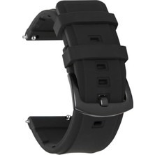 Kazan Hobi 18 Mm-20 Mm-22 Mm-24 Mm-26 mm Saatlerle Uyumlu Premium Silikon Saat Kordonu Kayışı M02-SIYAH-SIYAH