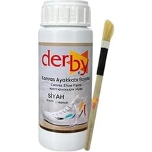 Kazan Hobi Ayakkabı, Derby Kanvas - Bez/kumaş Boyası 100 ml - ve Uygulama Fırçası (Siyah)