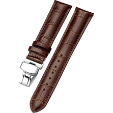 Kazan Hobi Saat, 20 Mm-22 Mm-24 mm Uyumlu Çelik Klipsli Hakiki Deri Saat Kordonu Kayışı LS35