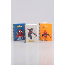 Kazan Hobi Spiderman Lisanslı Çizgili Not Defteri, 80 Yaprak, 10,5 x 15 Cm, Mavi