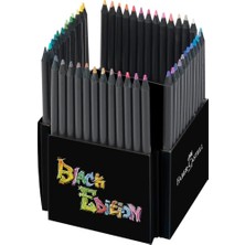 Kazan Hobi 116450 - Renkli Kalemler Blackwood, Black Edition, 50'li Kutu, Parlak Renkler, Yumuşak Çizgili, Siyah Ahşap