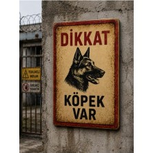 Kazan Hobi Dekota Pvc Dikkat Köpek Var Uyarı Levhası 25X35 cm