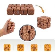 Kazan Hobi Fidget Cube Stres Küpü, (Bronz) - 6 Fonksiyonlu Odaklanma ve Zihin Egzersizi