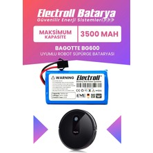 Electroll Bagotte BG600 Uyumlu Batarya (Maksimum Kapasite) 3500MAH Pil Akıllı Robot Süpürge Bataryası