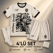 Yensa Portekiz Ronaldo Özel Tasarım Çocuk Futbol Forması 4'lü Set Forma - Şort - Çorap - Bileklik