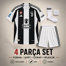 Yensa Juventus Kenan Yıldız Çocuk Futbol Forması 4'lü Set Forma - Şort - Çorap - Bileklik