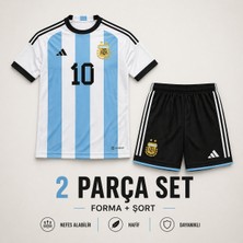 Yensa Arjantin Messi 23/24 Sezon Çocuk Futbol Forması 2'li Set Forma - Şort
