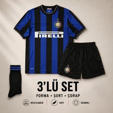 Yensa Inter Milan Ronaldo 24/25 Sezon Çocuk Futbol Forması 3'lü Set Forma - Şort - Çorap