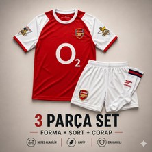 Yensa Arsenal T. Henry Kırmızı Çocuk Futbol Forması 3'lü Set Forma - Şort - Çorap