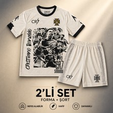 Yensa Portekiz Ronaldo Özel Tasarım Çocuk Futbol Forması 2'li Set Forma - Şort