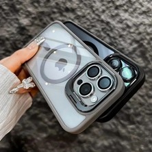 Miscase iPhone 16 Pro Uyumlu Kılıf Klon Stantlı + Lens Korumalı Magsafe Telefon Kılıfı