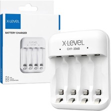 Kahveci Elektronik Store X-Level CH1-206B 4 Yuvalı Usb-C Girişli Akıllı Aa/aaa Ni-Mh Hızlı Pil Şarj Cihazı