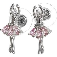 Girardi Taşlı Balerin Küpe Pembe GRDF300295-2