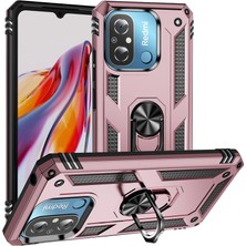 Kahveci Elektronik Store Xiaomi Redmi 12C Kılıf Sofya Yüzüklü Silikon Kapak - Rose