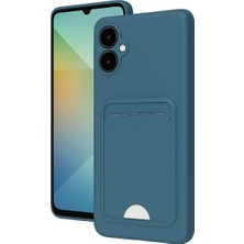 Kahveci Elektronik Store Samsung Galaxy A06 Kılıf Kelvin Kartvizitli Silikon - Mavi