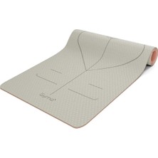Gymo Pro Series Hizalamalı 6mm Tpe Yoga Matı Pilates Minderi 183X66MM Bej