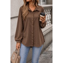 Civetta Kadın Kahverengi Oversize Gömlek
