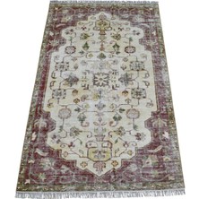 Zehra Abla Halı Vintage El Dokuma Benzersiz Eskitme Iran Yün Halı 7465