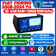 Conio Fiat Fiorino 2008-2024 Yıl uyumlu 6GB Ram 128GB Rom Hafıza Android Kablosuz Carplay Navigasyon Multimedya 9 Inç Ekran Hediye görüş kamerası Hediye Çerçevesi 6+128