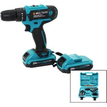 sbodurhome Mavi 1250 Rpm Bn-5 F-136 Cordless Drıll Full ŞARJLI=24V=5.0AH - 2 Batarya Matkap Seti Çantalı B